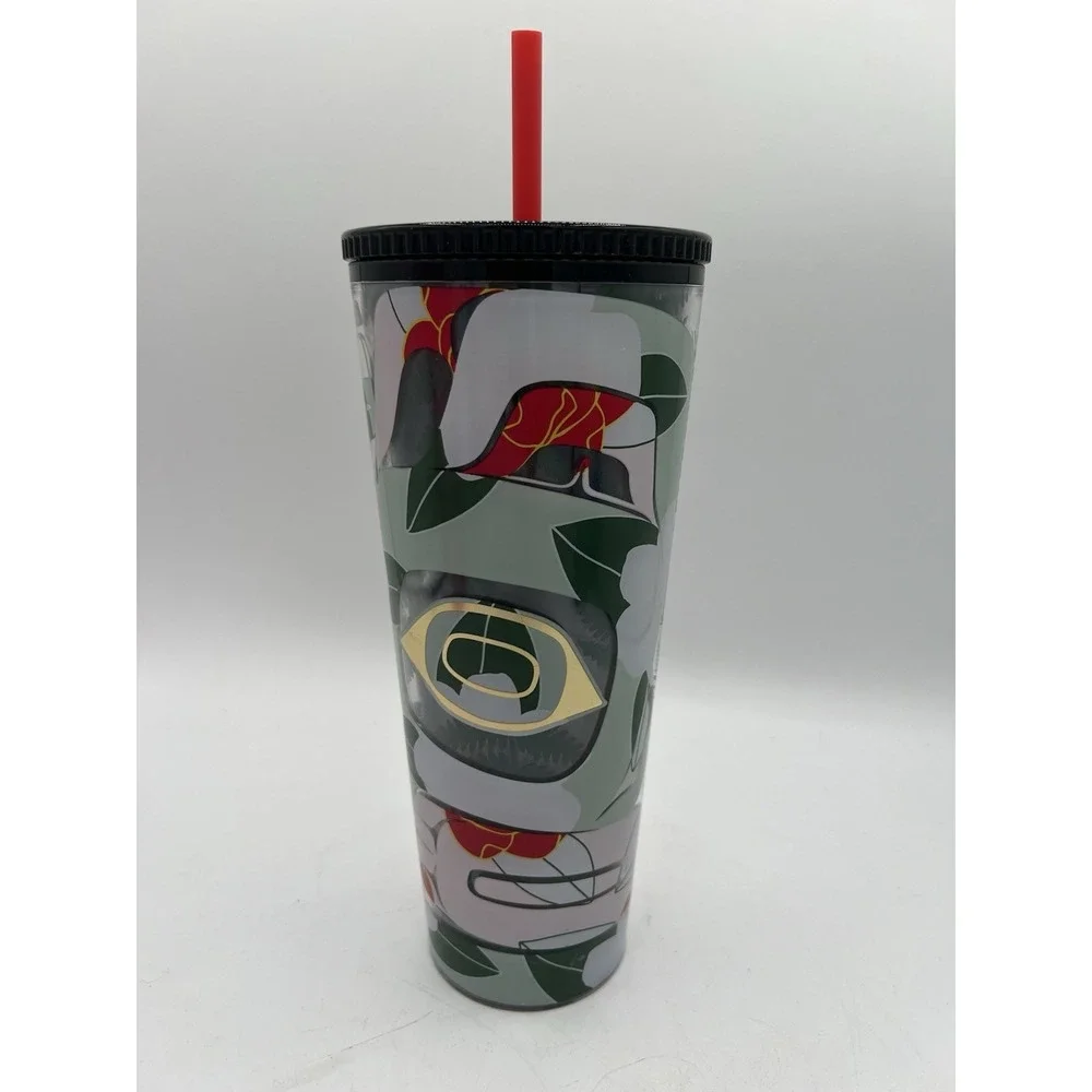 🌸 Starbucks 24 oz Floral Design Plastic Tumbler With Straw - Limited Edition 🌸